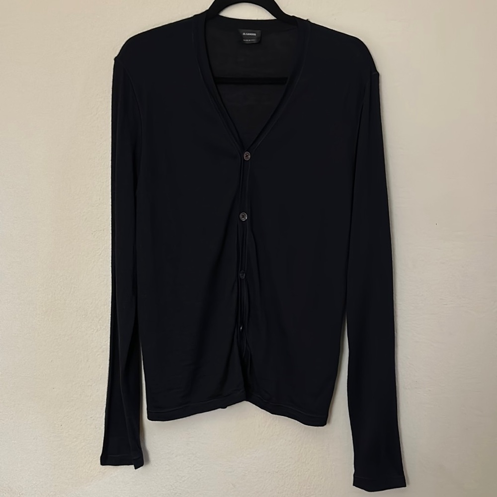 Jil Sander. Cardigan Sweater. Casual Fit. Made in Italy.